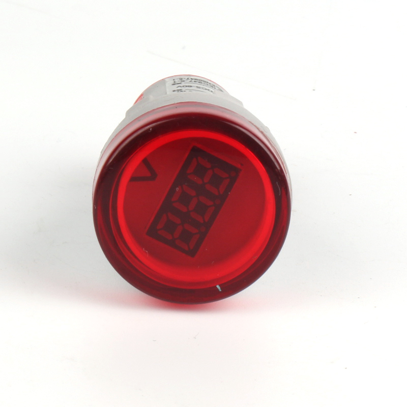 Voltage meter - Circular - Small screen  Red