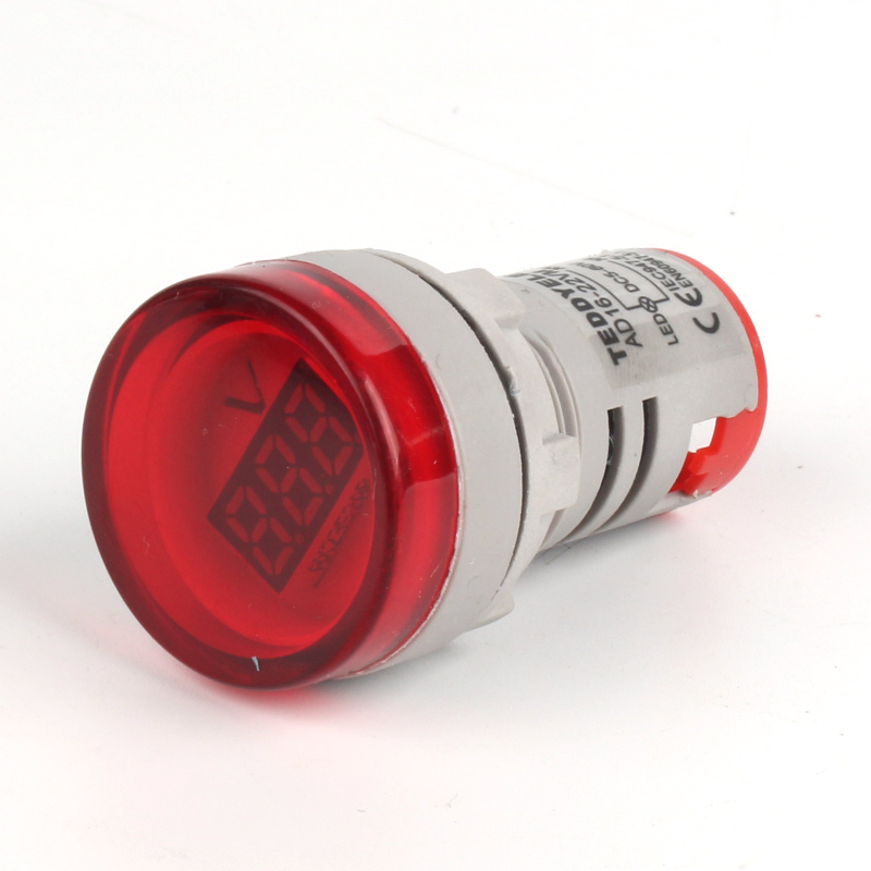 Voltage meter - Circular - Small screen  Red