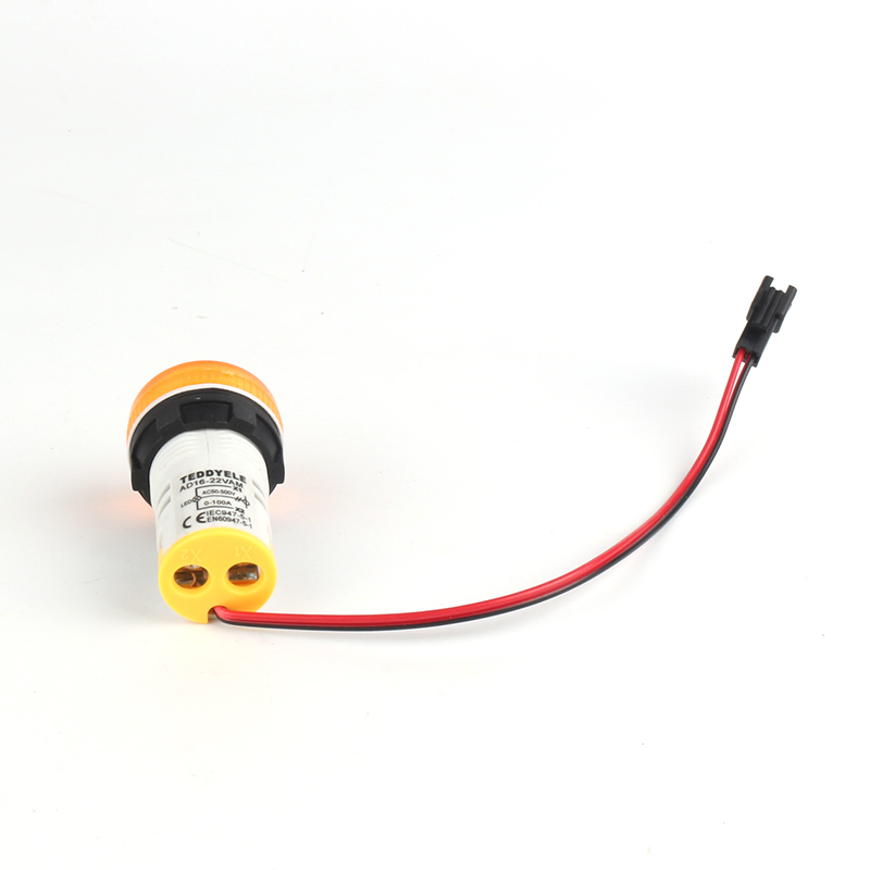 Current and Voltage Meter - Circular - Double Row Display Yellow