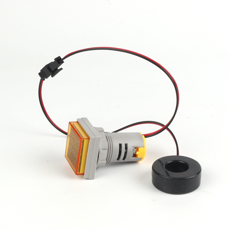 Current, Voltage, and Frequency Meter - Square - Three Row Display Yellow
