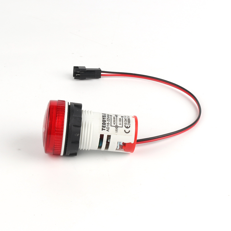 Current and Voltage Meter - Circular - Double Row Display  Red