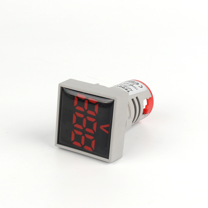 Voltmeter - Square - Crystal Screen Red