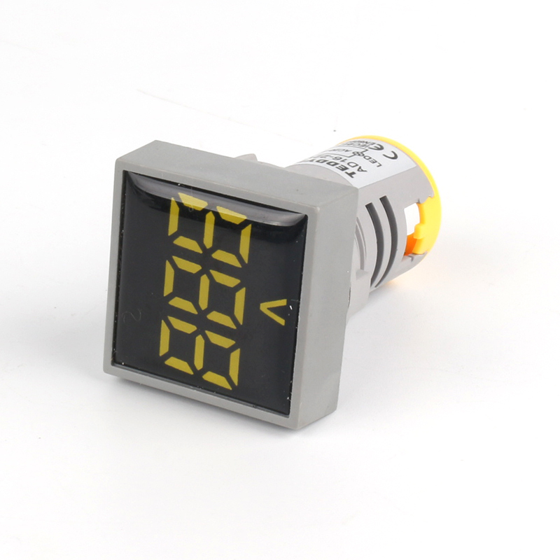 Voltmeter - Square - Crystal Screen Yellow